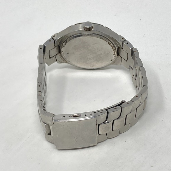 Reebok Watch Men 39mm Silver Tone Blue Dial Day Date WR 50M New Battery 8.25" - Picture 12 of 15